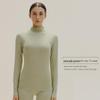 Women's Slim Fit Pure Cotton Mid-Neck Sweater - Solid Color, Autumn/Winter Warm Innerwear