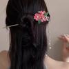 Elegant Flower Butterfly Hair Sticks Forks Ancient Chinese Chopsticks Style Hairpins Ponytail Holder Pearls Tassel Hair Jewelry