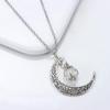 Fashion Xmas Gifts Luminous Necklace Silver Plated Glow In The Dark Moon&Pumpkin Pendant