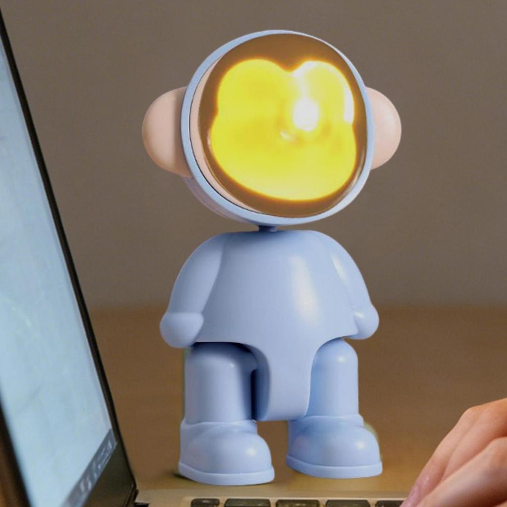 Kids Nightlight Adjustable Pose LED Mini Robot Nursery Night Light Cute Cartoon Robot Design Movable Night Light Desk Lamp