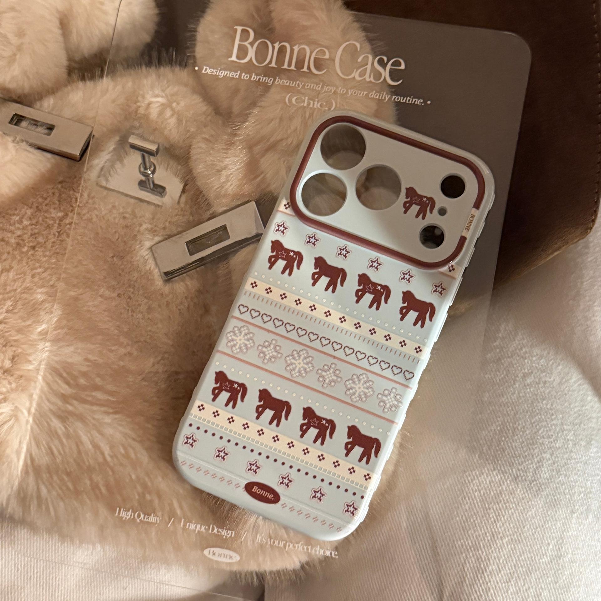 

Fair Isle Shetland Pony Cartoon iPhone Case for 14/15/16/17 Pro Max 12/12 Pro