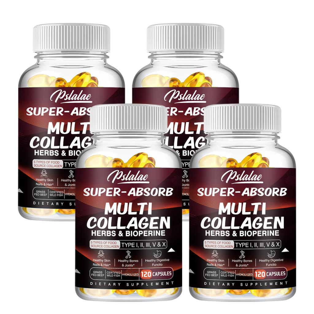 Multi Collagen Complex 1970mg 120 Capsules - 5 Types I II III V X, Beauty & Wellness
