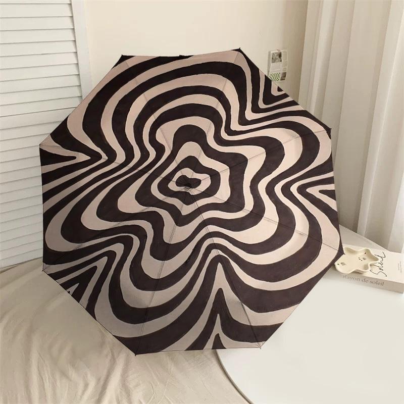 

1PC Optical Illusion Automatic Open/Close Umbrella with Windproof, 8-Rib Sturdy Canopy, Durable Ribs, Fashionable Design, Outdoor Accessory, Fun Prin,
