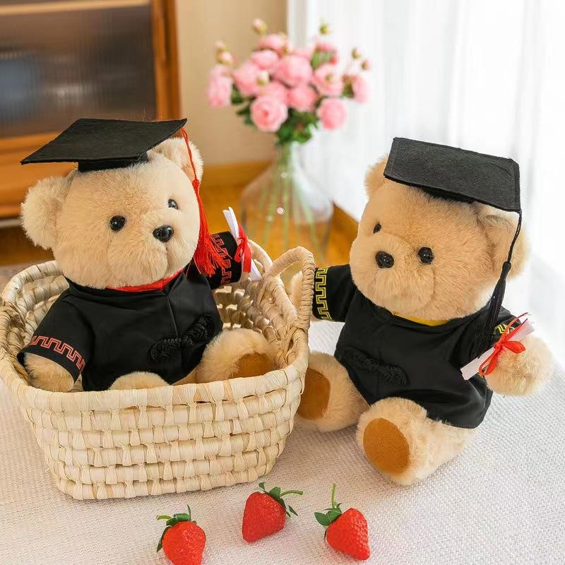 Graduation Bear Doll Plush Kindergarten University Gifts Merchandise Bachelor'S Clothing Send High School Entrance Examination Refueling Commemoration