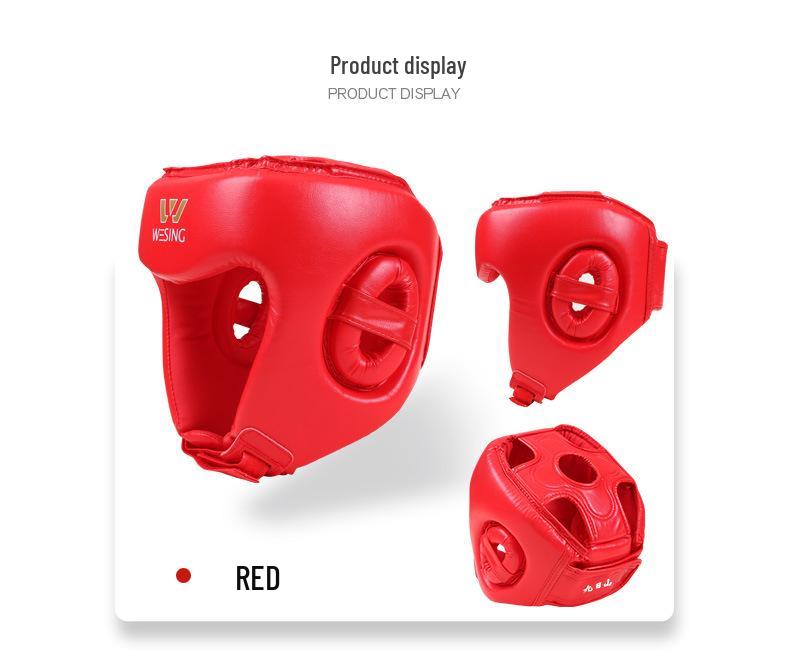 Jiuri Sanda Helmet: Faux Leather Beginners' Head Guard for Boxing and Martial Arts Training