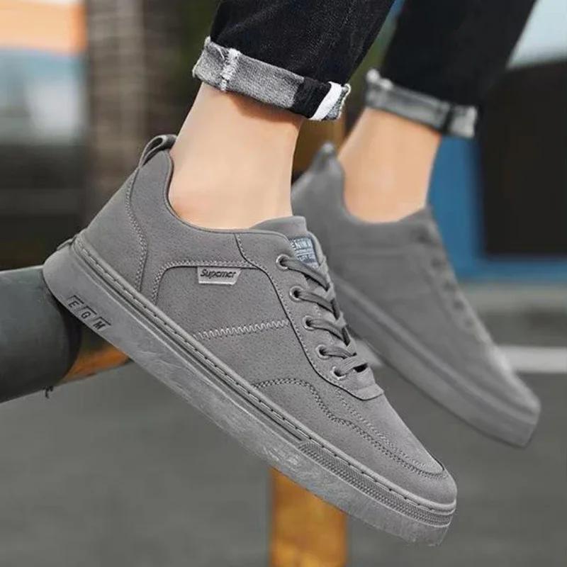 Brand Men'S Sport Shoes Luxury Leather Casual Shoes For Men Trend All-Match Board Shoes Versatile Men'S Sneakers Tenis Masculino