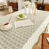 French Grid Tablecloth, Checkered Woven Table Cover for Dining Table, Rectangular Round Desk Mat for Coffee Table Nightstand, Home Decor