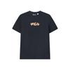Fila Original Versatile Cute Dog Embroidery T-Shirt Women Tops Legendary-Blue F61W629106FNV