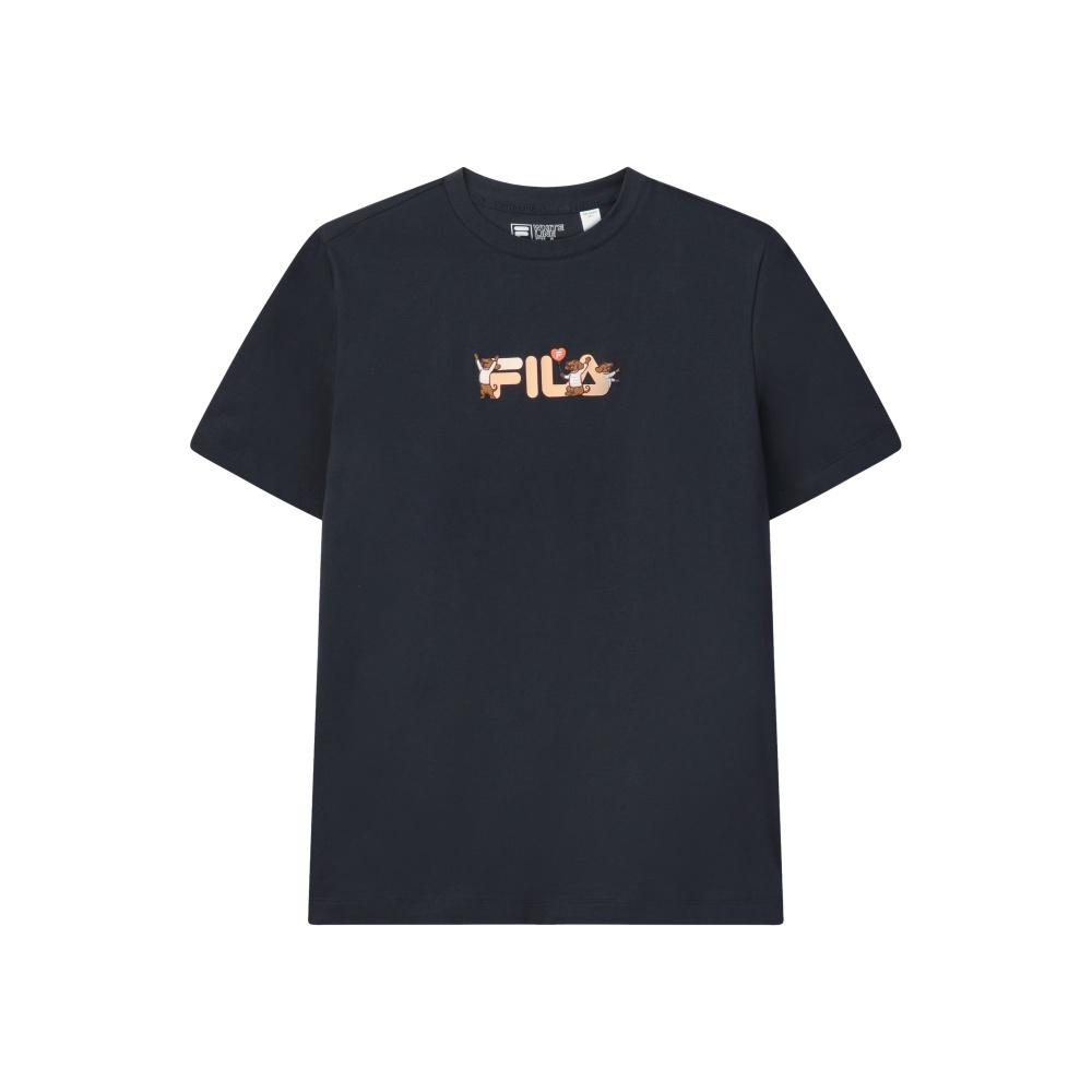 

FILA Original Versatile Cute Dog Embroidery T-Shirt Women tops Legendary-Blue F61W629106FNV S