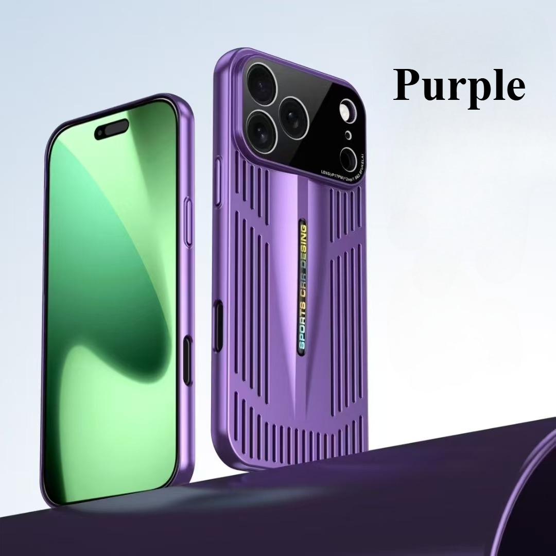 

Роскошный охлаждающий чехол с острыми краями для iPhone 17 16 15 14 13 12 Pro Max Гальванизированный чехол с полной защитой для iPhone 17 Air Задняя крышка IPhone 12PROMAX фиолетовый