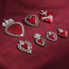 Gothic Heart Shape Pendant Vintage Alloy Jewelry Charm Jewelry Findings for DIY Necklace Earrings Making Accessory