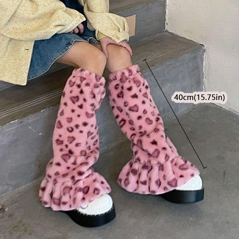 Plush Leg Warmers Winter Warm Y2K Foot Cover Kawaii Leg Cover  Lolita