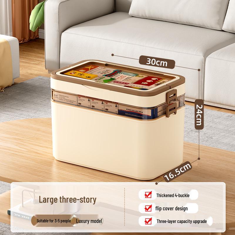 Large Capacity Transparent Medicine Storage Box - Multi-Layer Family First Aid Organizer