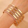 Gold Plated Multi-Layer Hammered Bangle Set, Thin Stackable Gold Bangles for Women