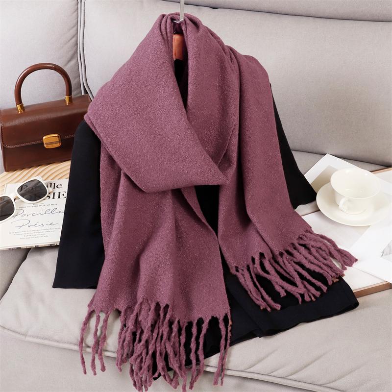 New Winter Scarf For Women Long Warm Cashmere Scarves Hijab Solid Lady Shawl Wrap Female Pashmina Bandana Head Scarfs