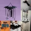 Kreatives platzsparendes Organizer-Kleiderbügelregal Retro Gothic Schlüsselbrett Holzfledermaus Wandhaken Studentenwohnheimzimmer