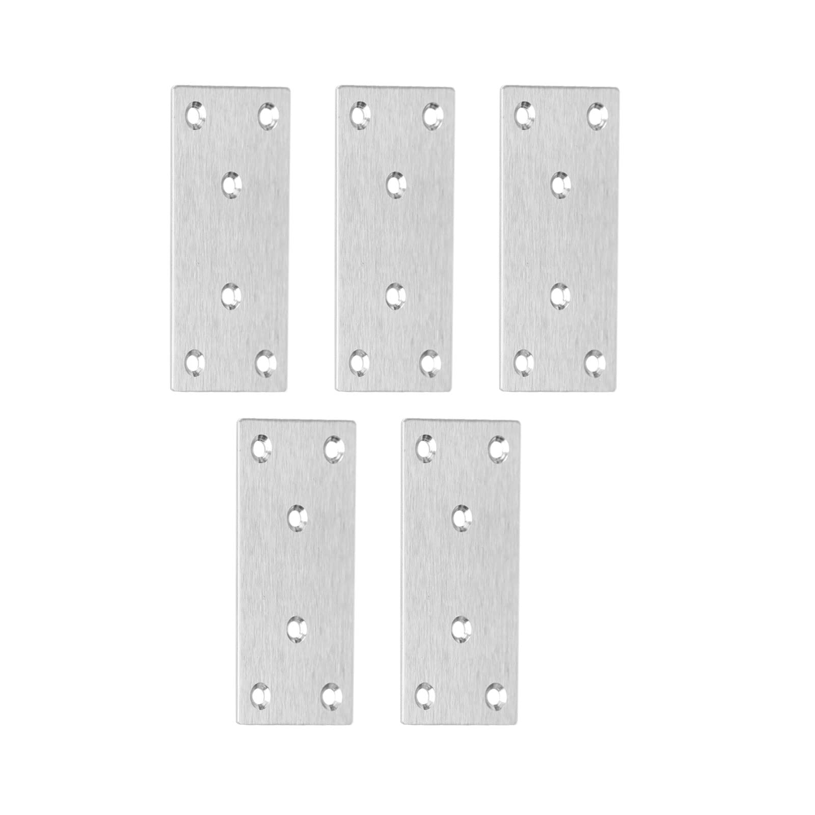 

DTGN 100x50mm (LxW) Flat Straight Brace Plate Stainless Steel Silver Tone for Furniture Restoration Pack of 5