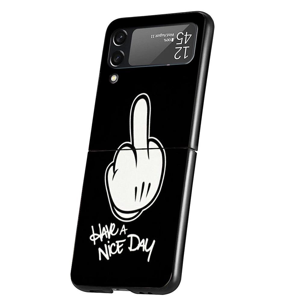 Middle Finger Phone Case For Samsung Galaxy Z Flip 7 6 5 4 3 5G Cover ZFlip7 ZFlip6 ZFlip4 ZFlip5 ZFlip3 Coque Fundas Galaxy Z F