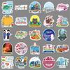 50-Pack Singapore Cartoon Scenery Waterproof Stickers for Travel Journals