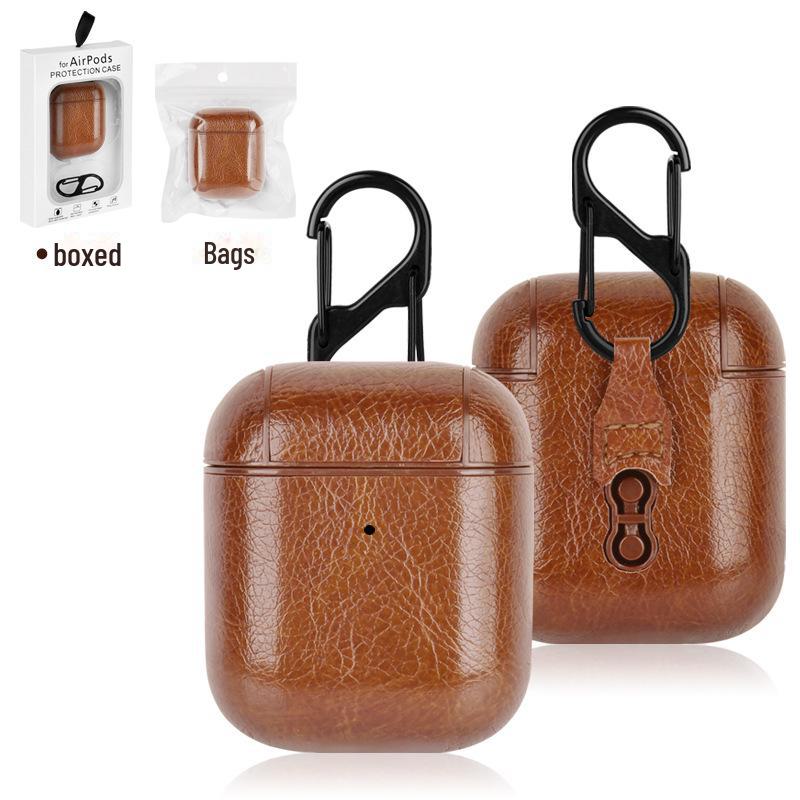 

Кожаный защитный чехол для гарнитуры Bluetooth Apple AirPods Pro, совместимый с 4-м и 3-м поколением Airpods 3 bags светло-коричневого