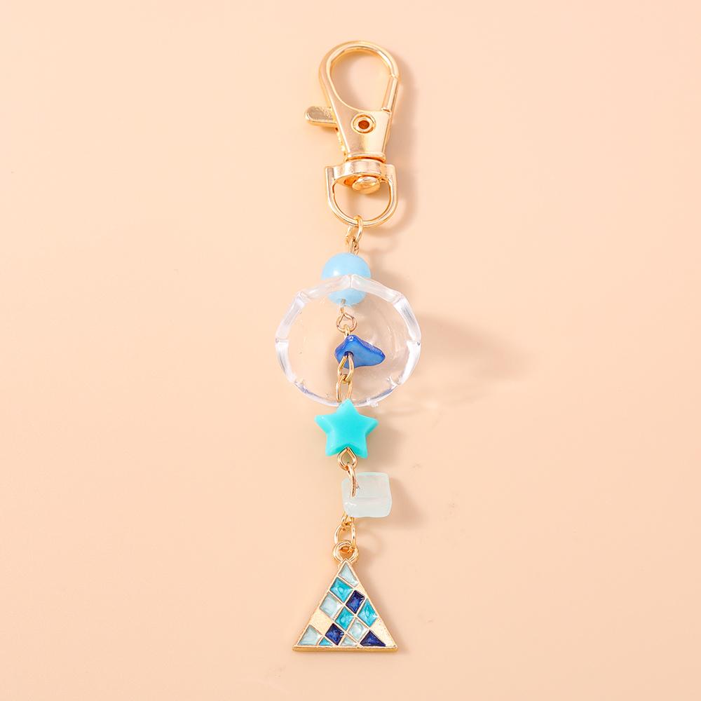 

Fashion Summer Beach Shell Starfish Keychain Pearl Crystal Key Ring Pendants for Women Girls Handbag Decor DIY Jewelry Gifts