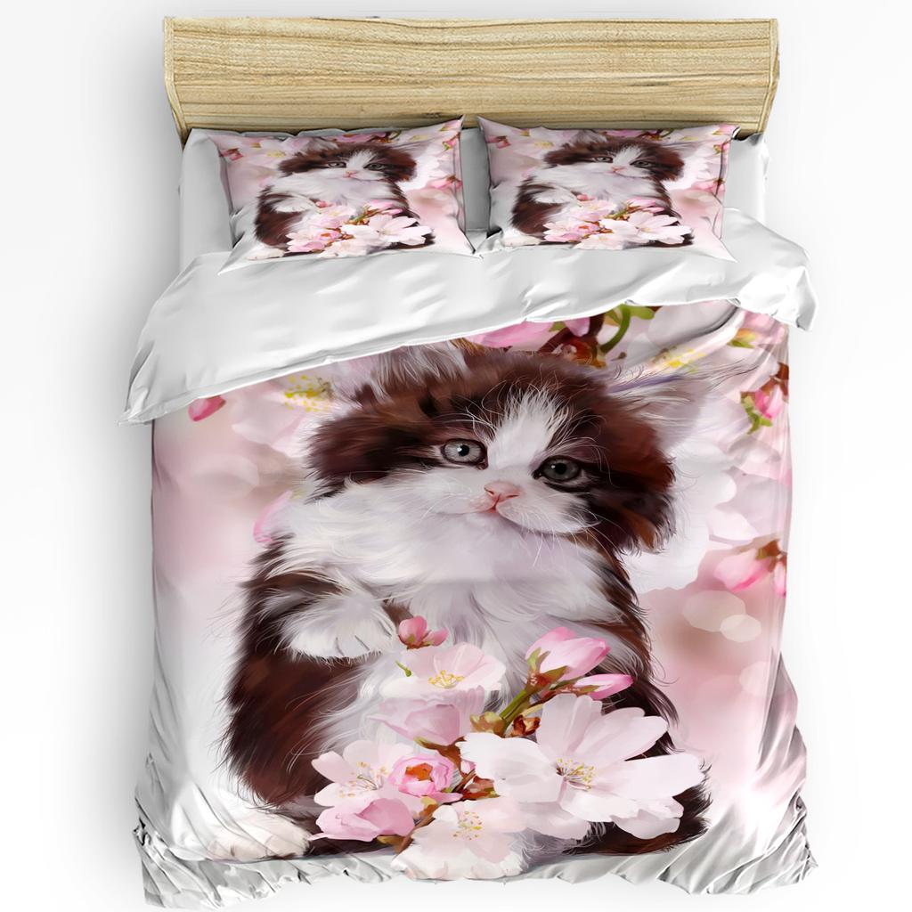 3pcs Bedding Set Pink Plaid Home Textile Duvet Cover Pillow Case Boy Kid Teen Girl Bedding Covers Set