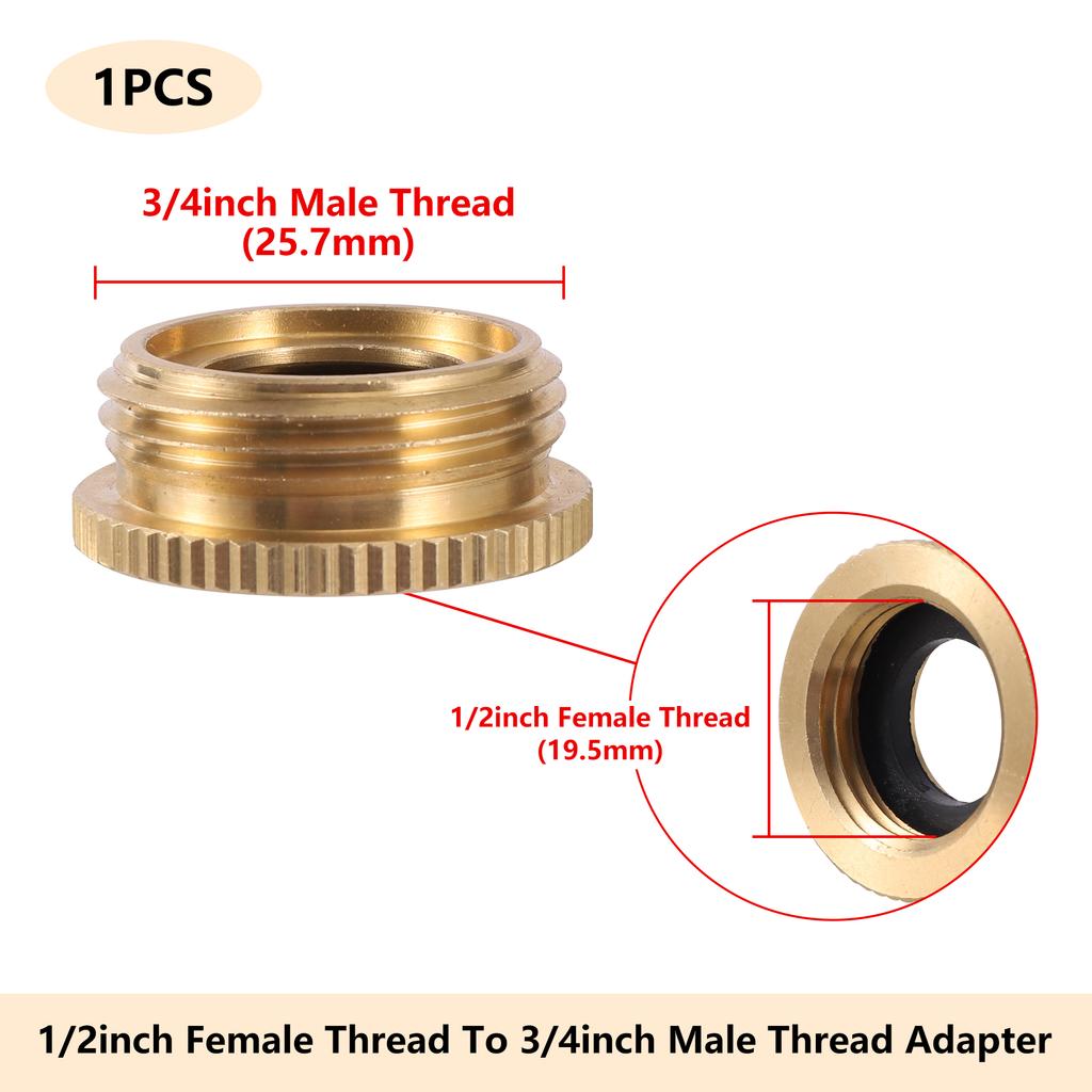1/2" 3/4" 1" Threaded Brass Quick Connector M22/24 Nipple Fitting Garden Hose Quick Connect Faucet Adapter Water Hose Connector