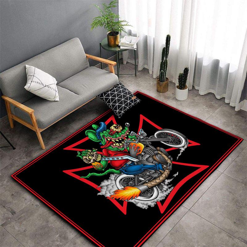 Personalizovaný koberec Rat Fink do obývačky Spálňa Rat's Hole Old School Culture Mat Darčeky pre otca Vlastný koberec Fink na motocykel