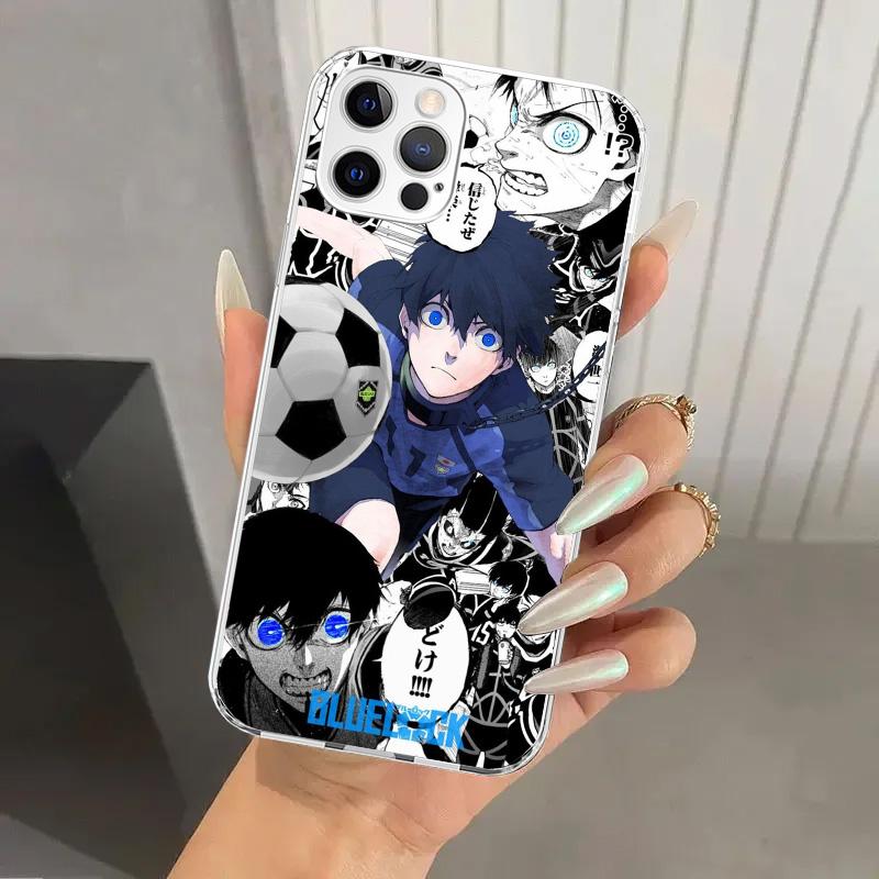 Blue Lock Fußball Anime Handyhülle für iPhone 17 Air 16 15 Plus 14 13 Mini 12 11 Pro Max 16E 7 8 SE 2020 Weiche Hülle Druckschale