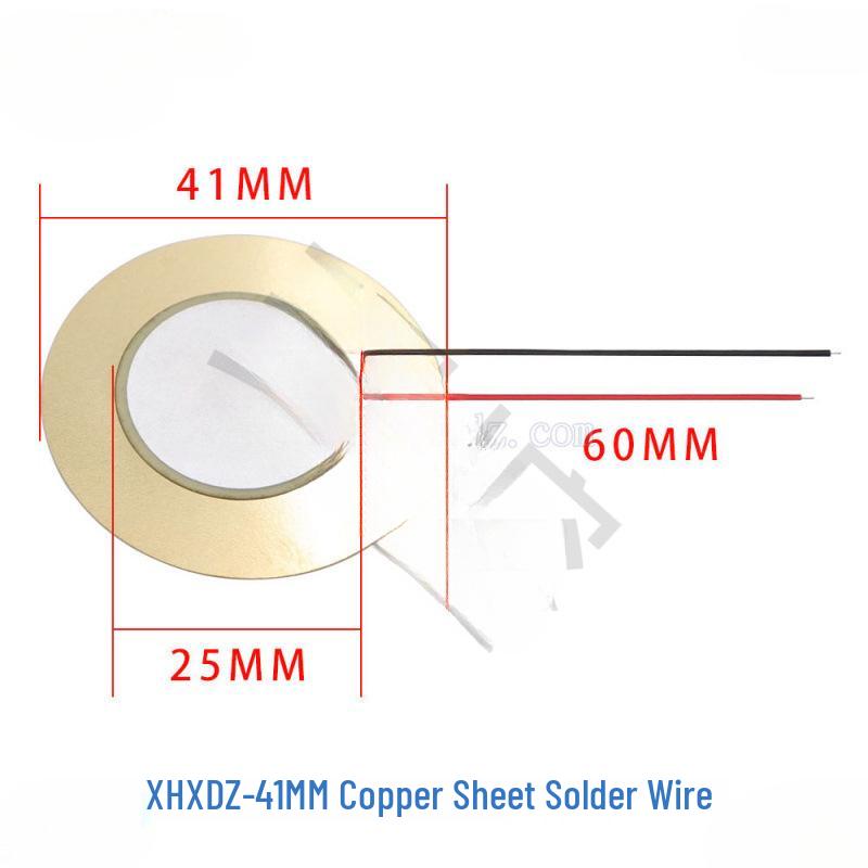 Piezoelectric Ceramic Buzzer with Aluminum Solder & Copper Lead, Diameter Options: 12/15/18/20/27/35/50MM