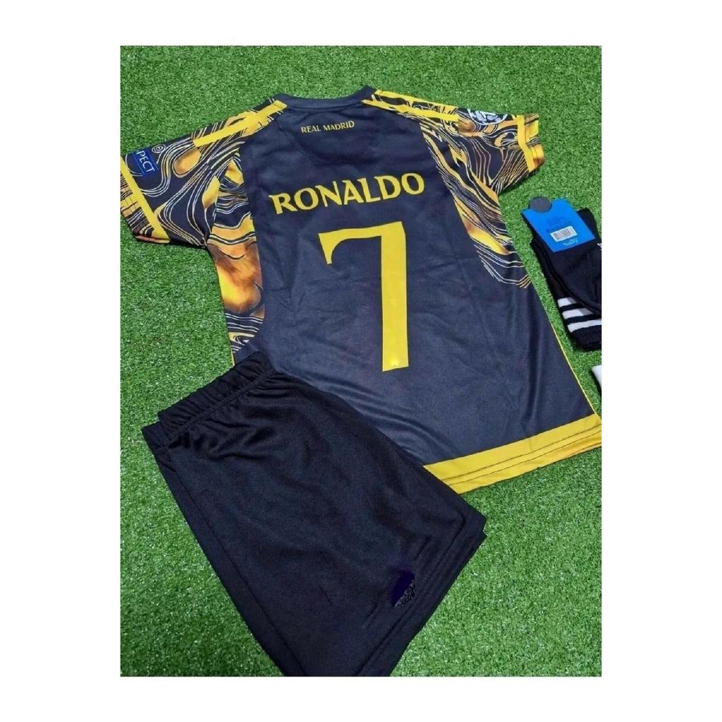 2024/25 Season Cristiano Ronaldo Concept Children's Jersey 3-set (black-yellow)