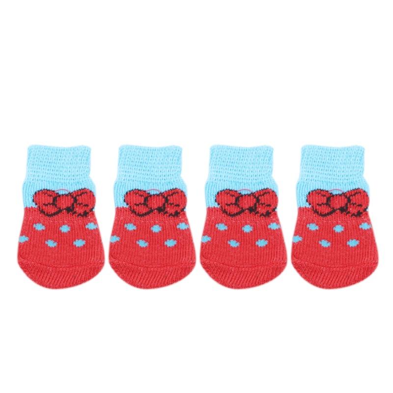 

4pcs/set Winter Pet Dog Socks Cat Warm Socks Dog Anti-Slip Socks Shoes Chihuahua Thick Paw Protector Booties Pet Accessories New