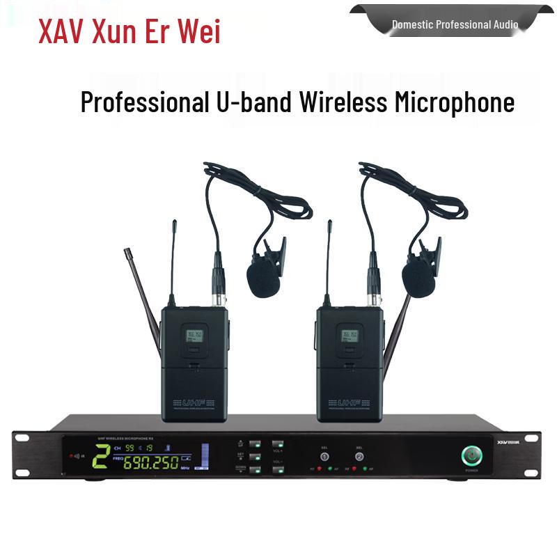 Xun Er Wei KU-920L Professional Wireless Dual Conference Microphone System (CN version)