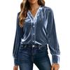 Women S Long Sleeve Velvet Shirt Loose Fit Casual Top
