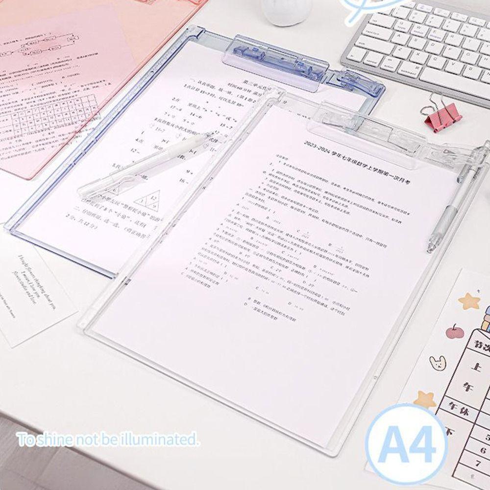 Thickening Writing Splint Transparent Plate Clamp High Quality Writing Board Clip  Gift