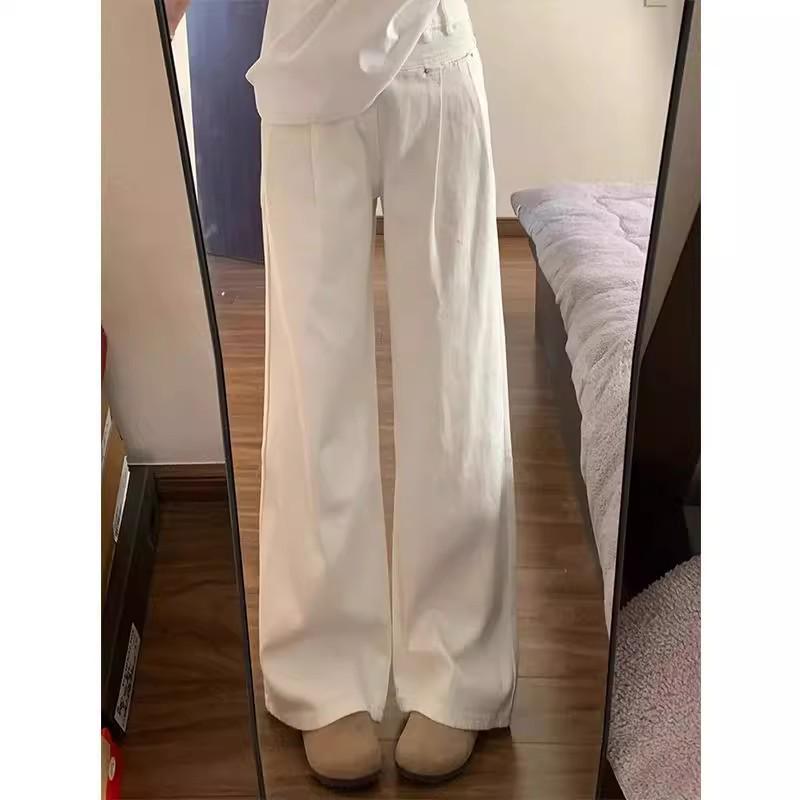 Off-White Retro Wijde Pijpen Jeans voor Dames - Herfst 2025