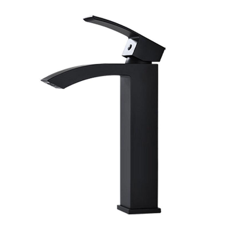 TLXT Black Stainless Steel Single-Hole Basin Faucet