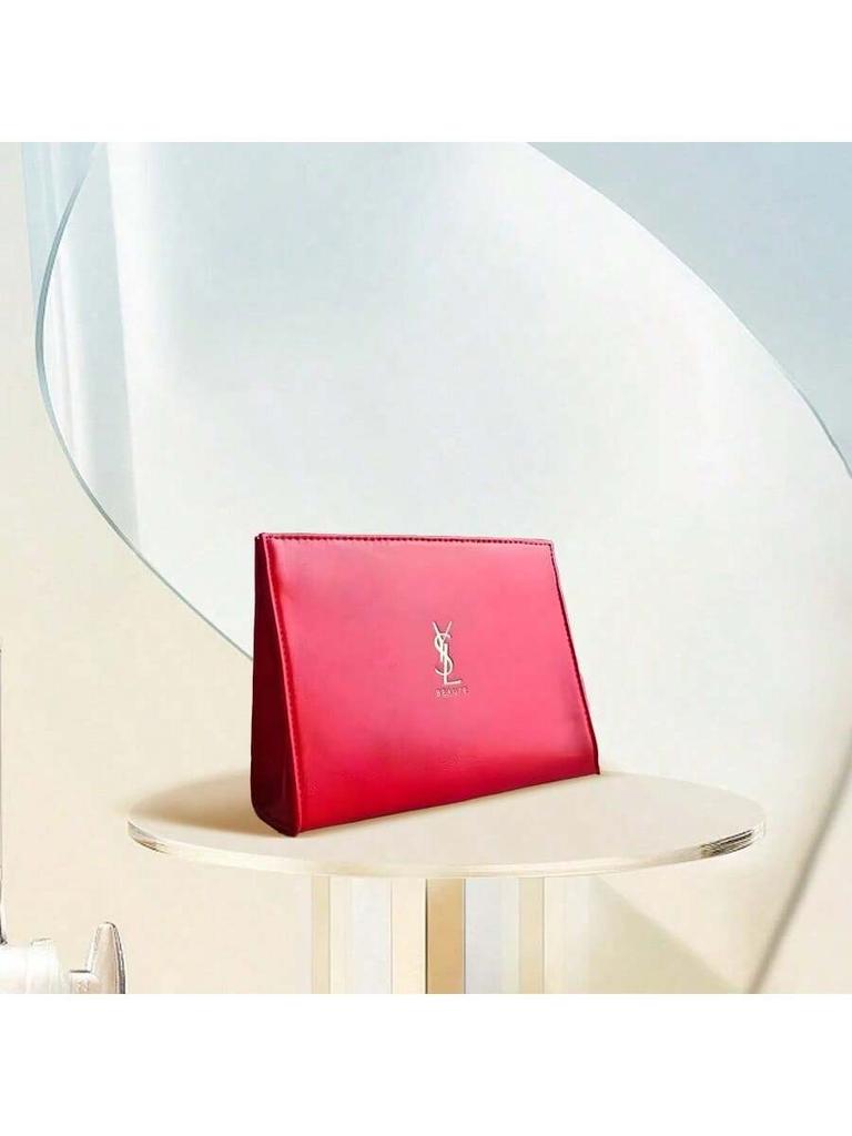 YSL Women's Makeup Storage Bag, Made of Leather, with a Large Capacity, Convenient To Carry, and Features a Simple Yet Elegant Design.