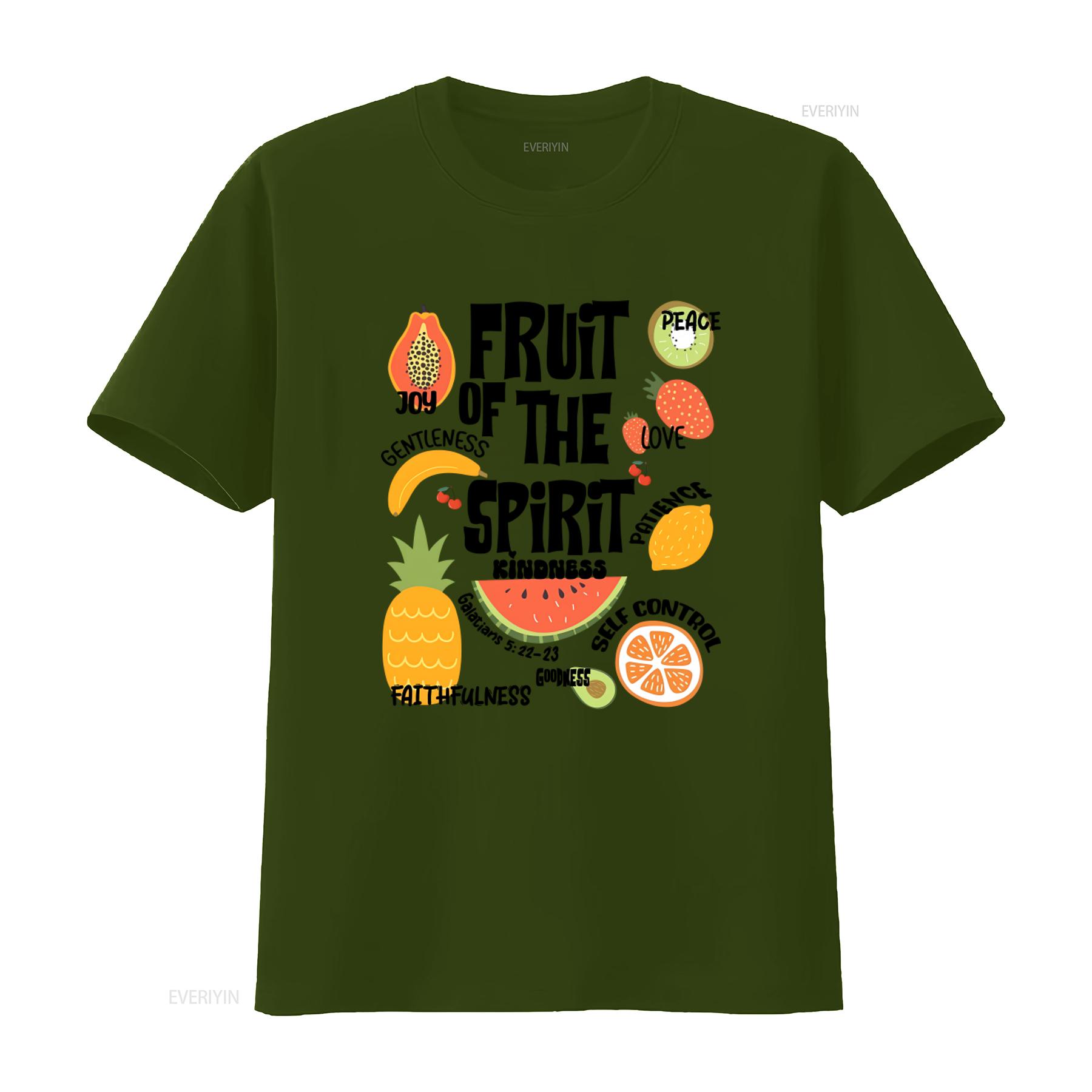 

Fruit Of The Spirit T Shirt Trendy Christian Spiritual Aesthetic Women Bible Scripture S with Joy Peace Love vintage Washed 4XL