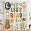 2pcs 2D Flat Printing Scene Curtains Dream Read Books Adventure Polyester Without Electricity 0 Use for Classroom Office
