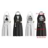 Protective Cooking Apron Adjustable Neck Strap With King Queen Mr Mrs Letter Design for Couple, Husband, Wife