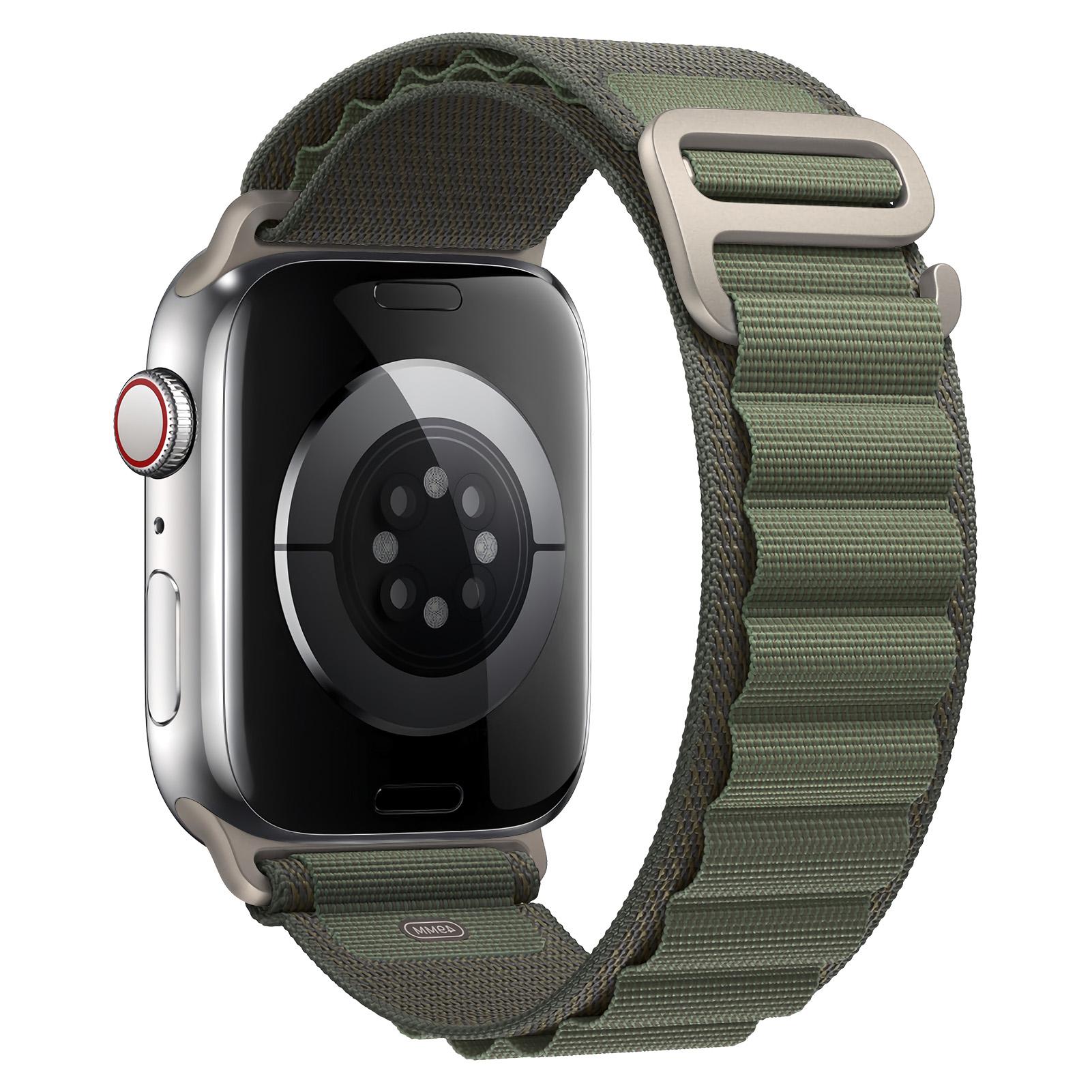 Cinturino ad anello per cinturino per apple watch 49mm 45mm 41mm 44mm 40mm cinturino in nylon cinturino cinturino iwatch serie 3 5 SE 6 7 8 Ultra 42mm 44mm 45mm 49mm verde