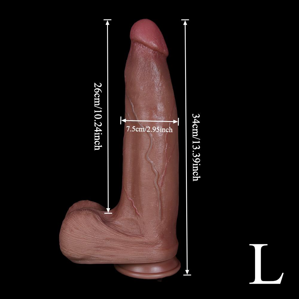Dildo - Extra Large Realistic Silicone Penis 34CM Soft Flesh with Strong Suction Cup,Big Fake Dick for Women,Real Feel Adult Toy for Anal,Vaginal Play