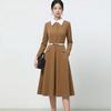 Women's Professional Polo Collar A-Line Work Dress
