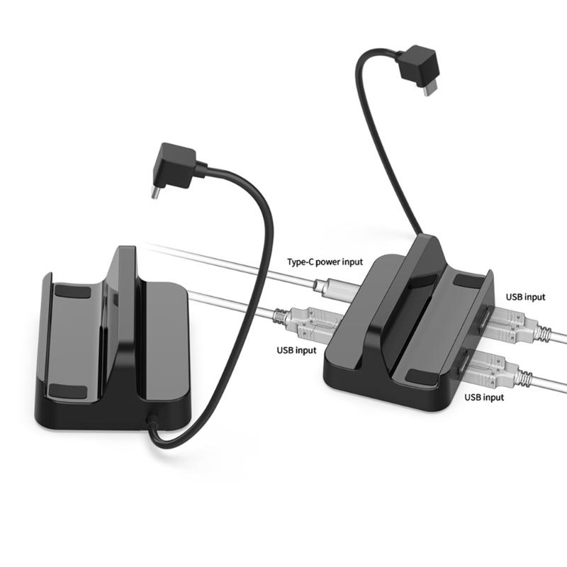 Multiport Adapter USB C Hub Docking Station for  with 3 USB2.0 Output Charging Bracket Holder 2.4G Connection