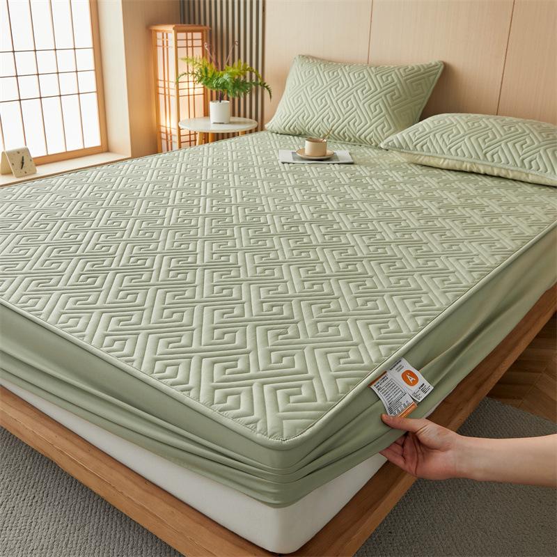 Cotton Waterproof Quilted Bedspread Mattress Protector Dust Cover Single Bed Sheet For Mattress Protection