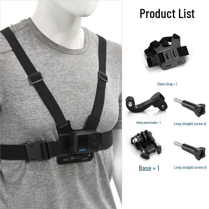 GoPro Chest Strap with Phone Holder for First-Person View, Ideal for Outdoor Cycling and Live Streaming