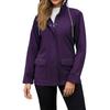 Women's Fashionable Solid Color Long Sleeved Hooded Zipper Windbreaker Composite Velvet Waterproof Jacket