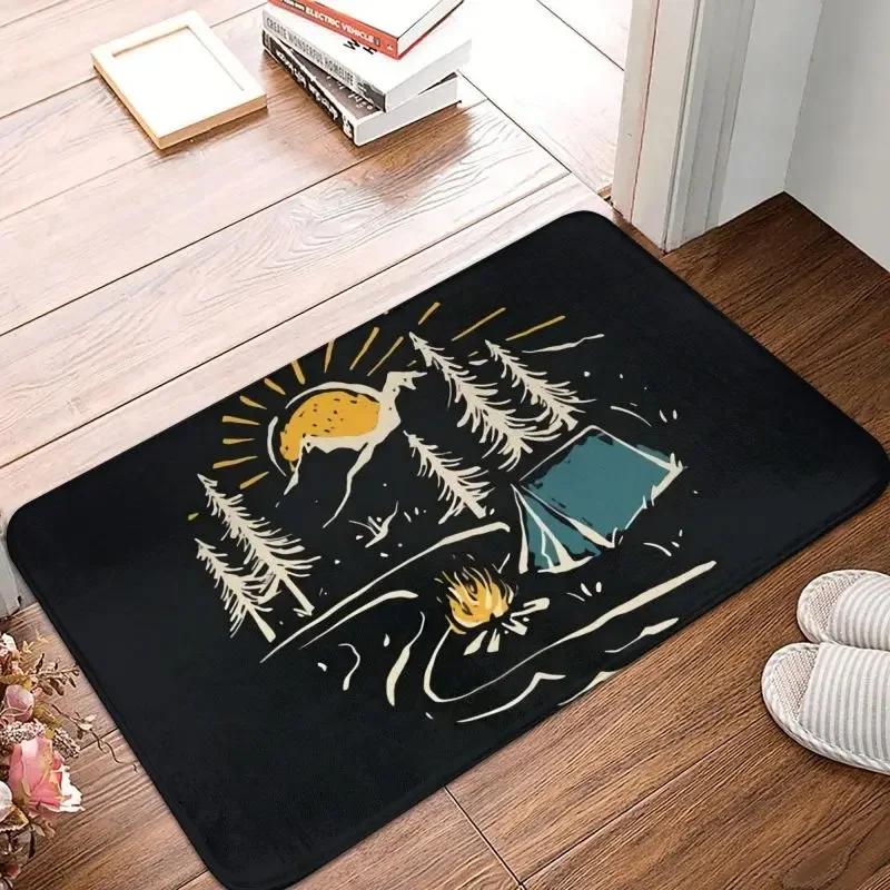 

Adventure Camping Doormat Hiking Mountain Natural Riverbed Printed Kitchen Bath Rug Indoor Entrance Carpet Floor Mat 40X60CM