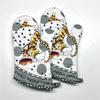2 Stück 18x33cm Baumwolle Bunt Bedruckt Verdickt Küche Backgeschirr Backofenhandschuhe Mikrowellen-Isolierhandschuhe Unterlage